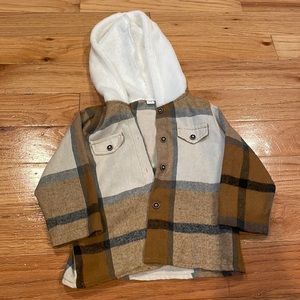 Shein | baby plaid hooded coat | size-12-18 months